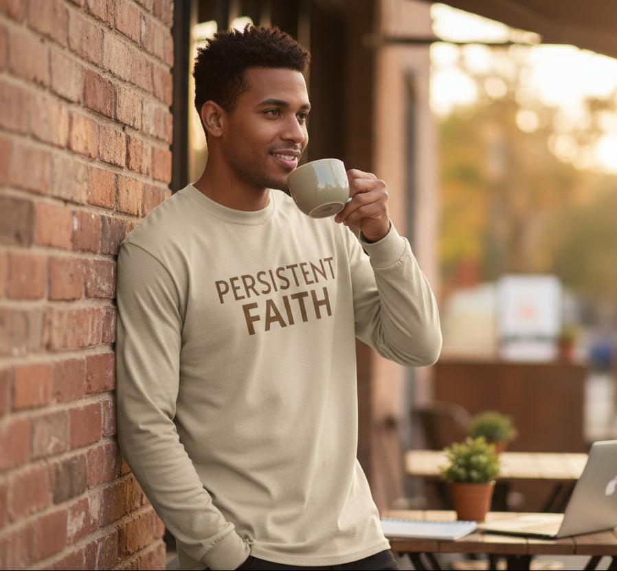 Persistent Faith Men's Long Sleeve Tee – Light Tones