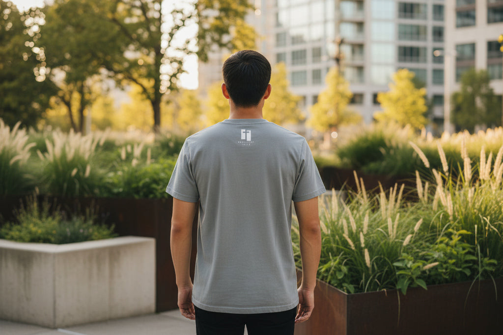 Gray t-shirt on a white background