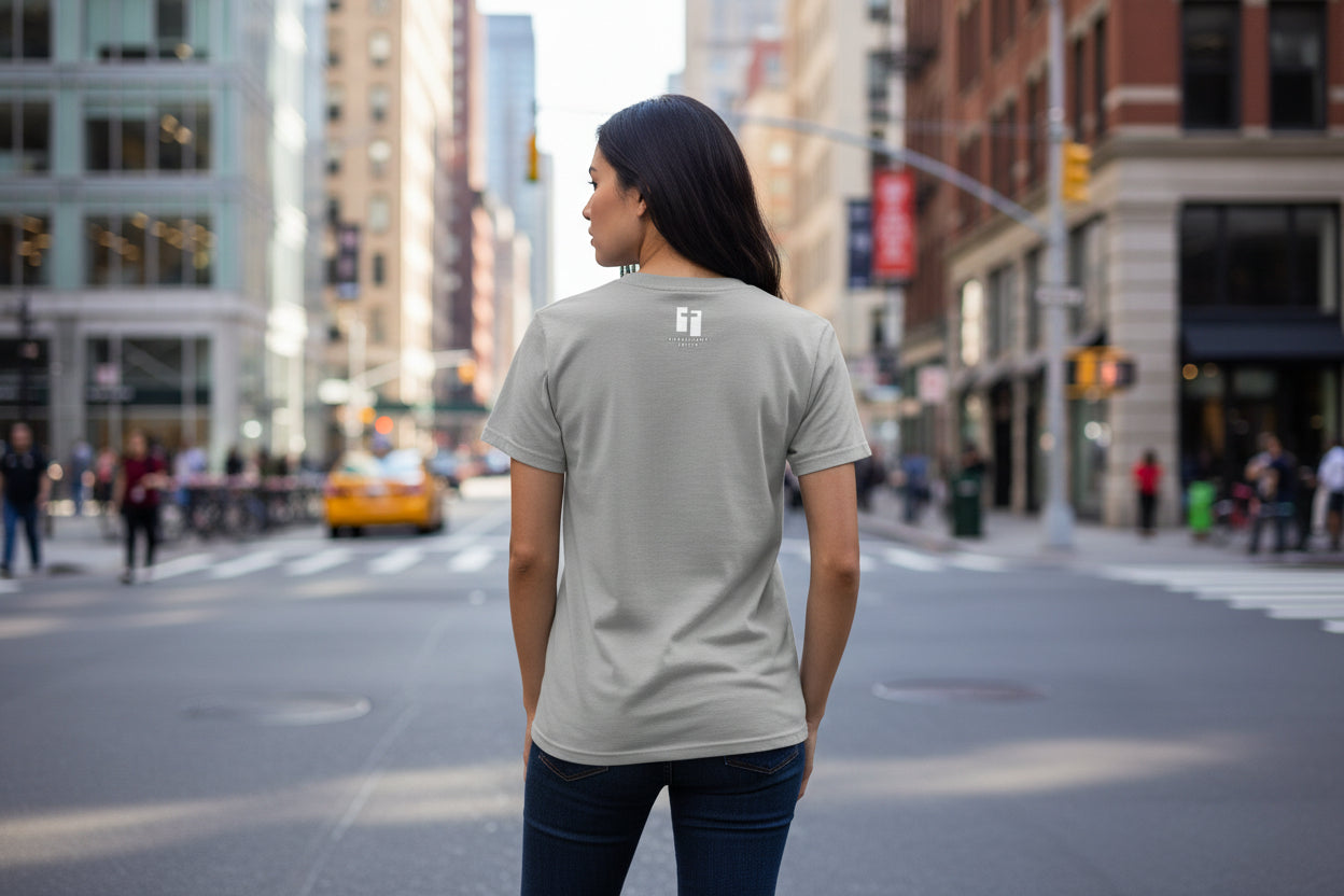 Gray t-shirt with Persistent Faith Apparel logo