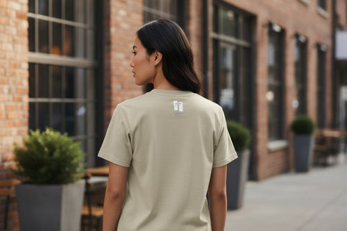 Beige t-shirt on a white background