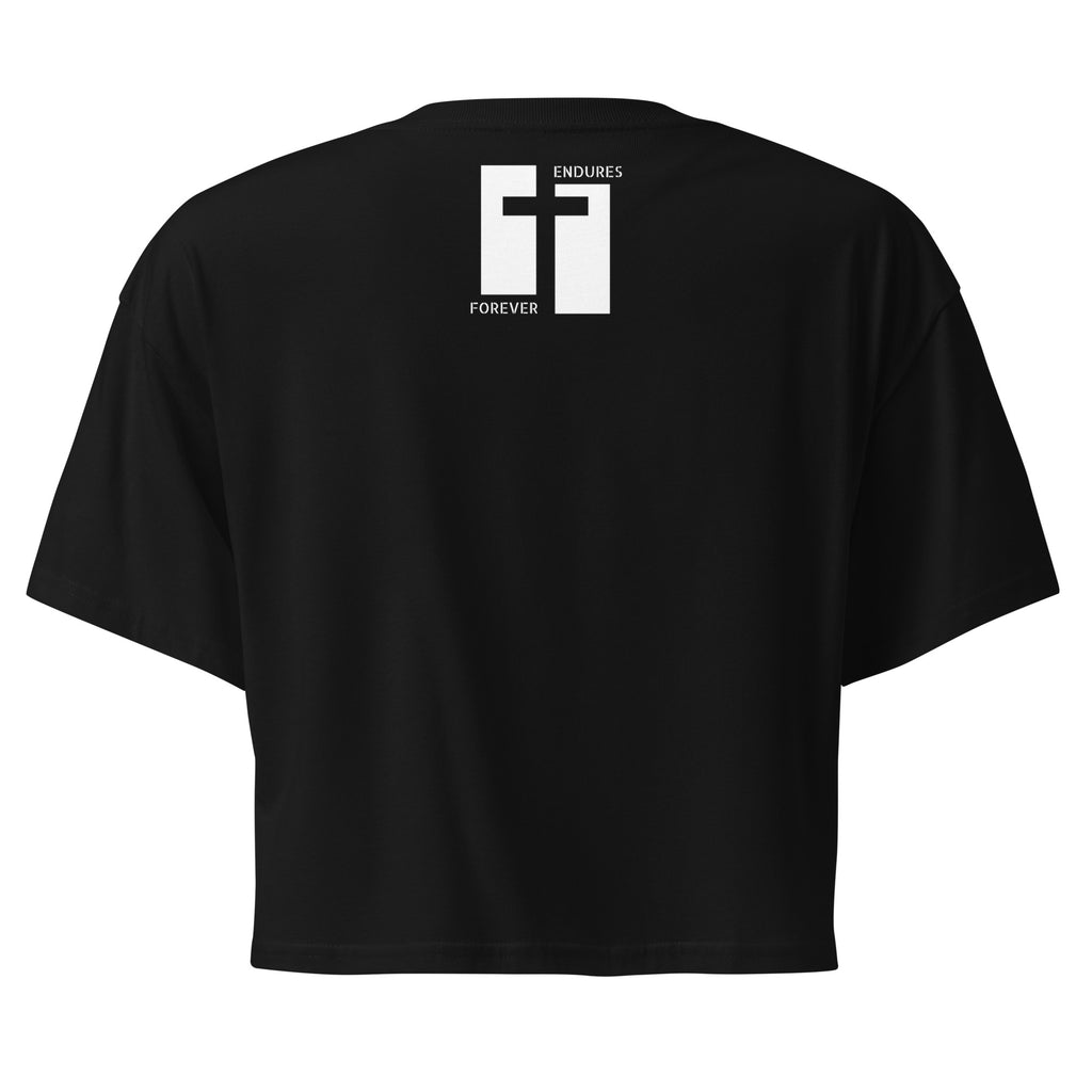 Persistent Faith Women's Crop Tee – Black