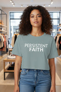 Persistent Faith Women's Crop Tee – Mineral
